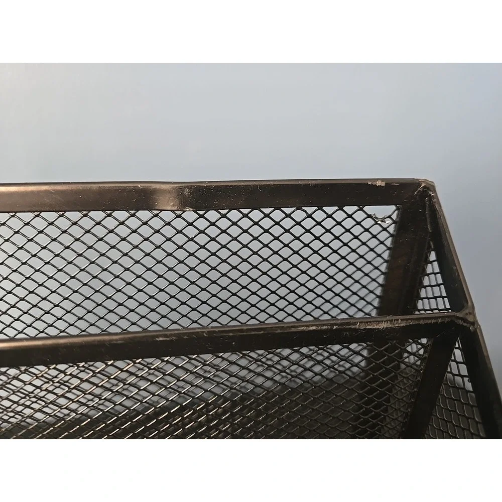Three Section Tier Compartment Black Metal  Mesh Wire File Organizer‎